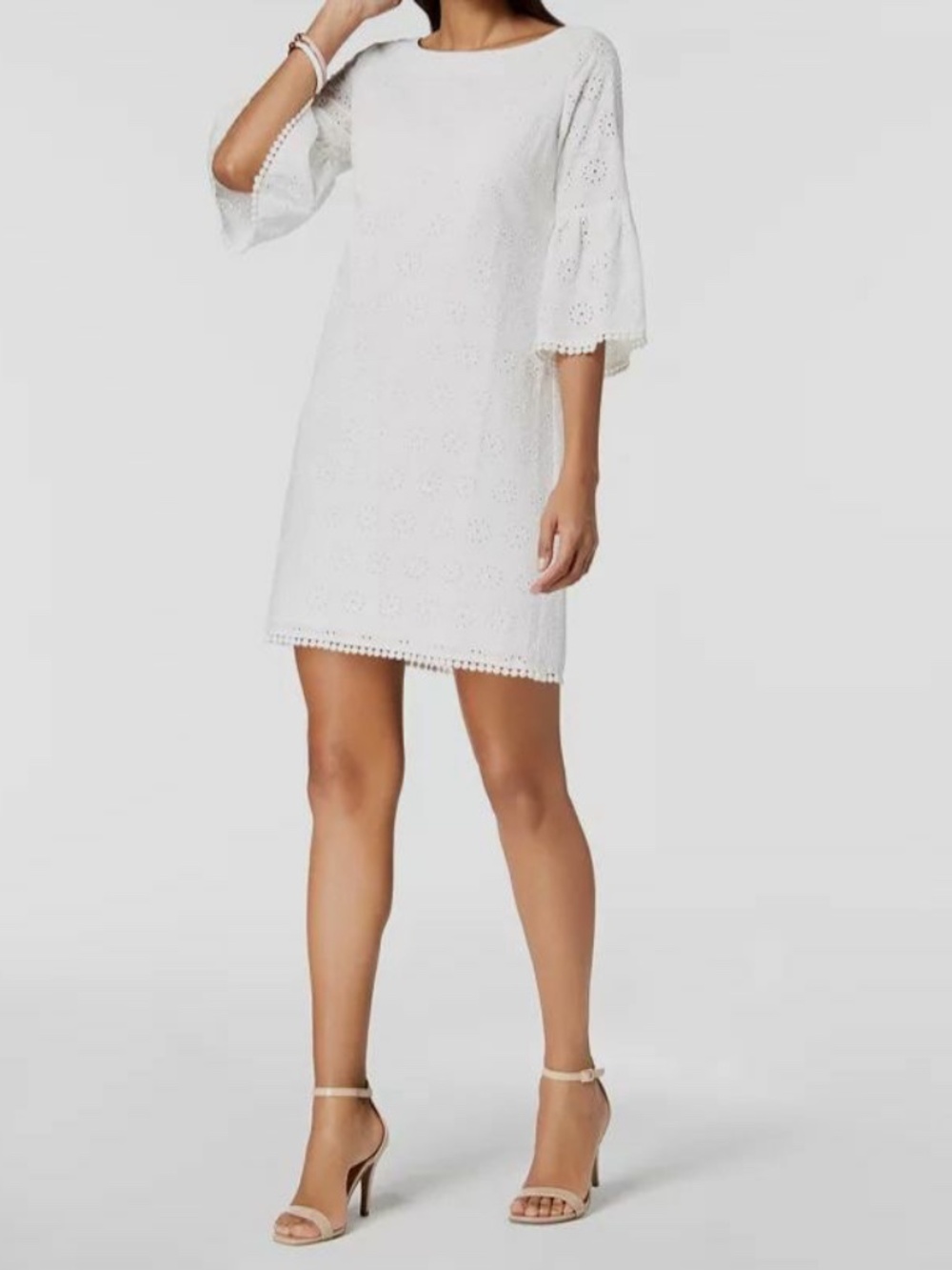 Jessica Howard White Eyelet Lace Mini Dress